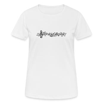 Notes musicales Clés de mélodie - T-shirt respirant Femme - blanc - Devant - AI Model Female 172 dark (172cm)
