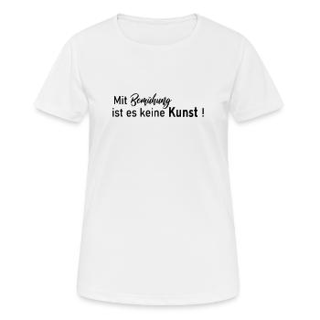 keine Kunst - Frauen T-Shirt atmungsaktiv - Weiß - Vorne - AI Model Female 172 dark (172cm)