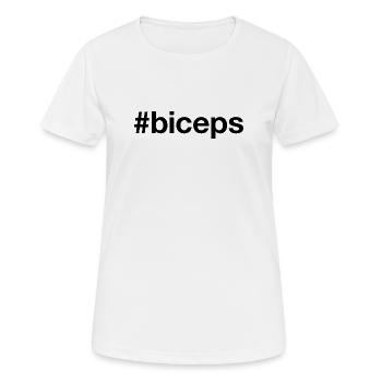BICEPS Biceps Hashtag Entraînement musculaire Dumbbell Gym - T-shirt respirant Femme - blanc - Devant - AI Model Female 172 dark (172cm)