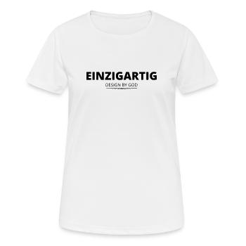 Einzigartig - Frauen T-Shirt atmungsaktiv - Weiß - Vorne - AI Model Female 172 dark (172cm)