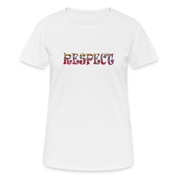 Respect, Anglais - T-shirt respirant Femme - blanc - Devant - AI Model Female 172 dark (172cm)