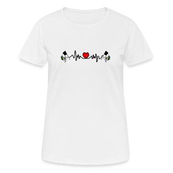 Cardio de fréquence cardiaque pour les Grisons en Suisse - T-shirt respirant Femme - blanc - Devant - AI Model Female 172 dark (172cm)