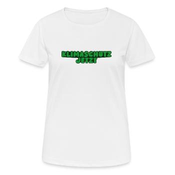 Klimaschutz jetzt - Frauen T-Shirt atmungsaktiv - Weiß - Vorne - AI Model Female 172 dark (172cm)