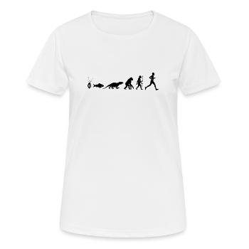 Coureur de jogging à motif d’évolution du coureur de marathon - T-shirt respirant Femme - blanc - Devant - AI Model Female 172 dark (172cm)