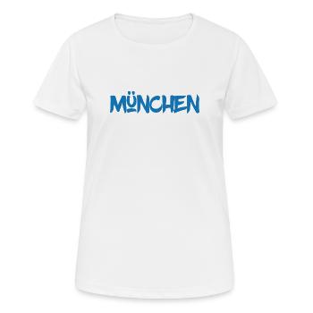 München - Bayern - Isar - Frauenkirche - Prater - Frauen T-Shirt atmungsaktiv - Weiß - Vorne - AI Model Female 172 dark (172cm)