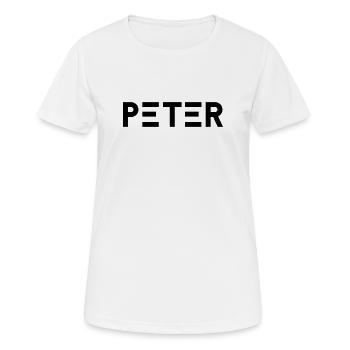 Prénom Peter - T-shirt respirant Femme - blanc - Devant - AI Model Female 172 dark (172cm)