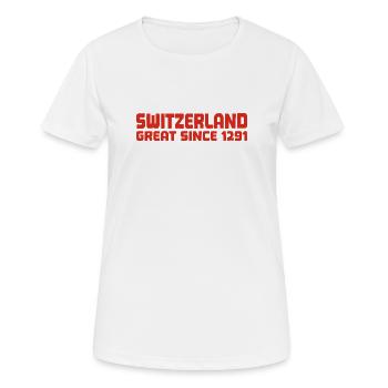 Switzerland - Great Since 1291 - Schweiz - Schwiiz - Women's Breathable T-Shirt - white - Front - AI Model Female 172 dark (172cm)