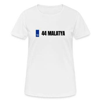 44 Malatya Kennzeichen | Türkisches Kennzeichen - Frauen T-Shirt atmungsaktiv - Weiß - Vorne - AI Model Female 172 dark (172cm)