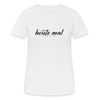 Heute mal überraschen lassen – Minimal Typografie - Frauen T-Shirt atmungsaktiv - Weiß - Vorne - AI Model Female 172 dark (172cm)