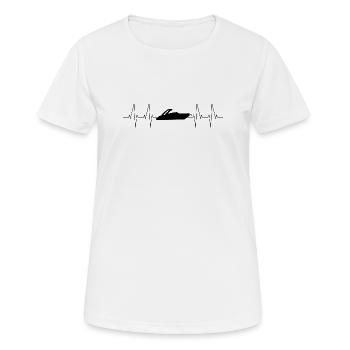Motorboot Herzschlag - Frauen T-Shirt atmungsaktiv - Weiß - Vorne - AI Model Female 172 dark (172cm)