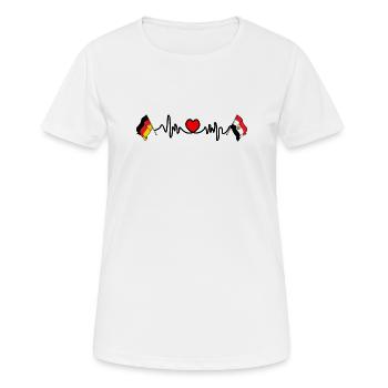 Cardioherz mit Flagge Deutschland und Flagge Ägypten - Frauen T-Shirt atmungsaktiv - Weiß - Vorne - AI Model Female 172 dark (172cm)