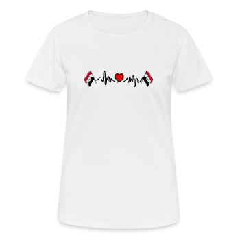 Cardio de fréquence cardiaque pour l’Irak - T-shirt respirant Femme - blanc - Devant - AI Model Female 172 dark (172cm)