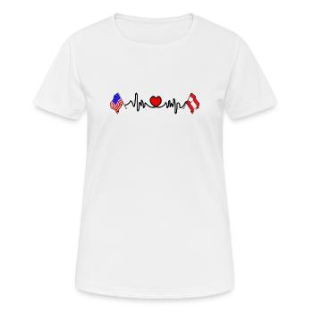 Cardio cardio drapeau USA et drapeau Autriche - T-shirt respirant Femme - blanc - Devant - AI Model Female 172 dark (172cm)