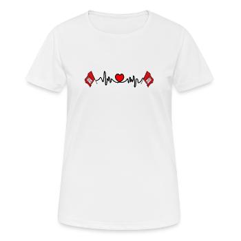Herzfrequenz Cardio Hamburg - Frauen T-Shirt atmungsaktiv - Weiß - Vorne - AI Model Female 172 dark (172cm)