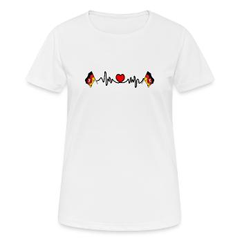 Herzfrequenz Cardio Niedersachsen - Frauen T-Shirt atmungsaktiv - Weiß - Vorne - AI Model Female 172 dark (172cm)
