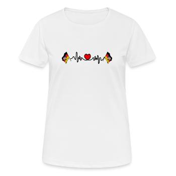 Cardio de fréquence cardiaque pour la Sarre - T-shirt respirant Femme - blanc - Devant - AI Model Female 172 dark (172cm)