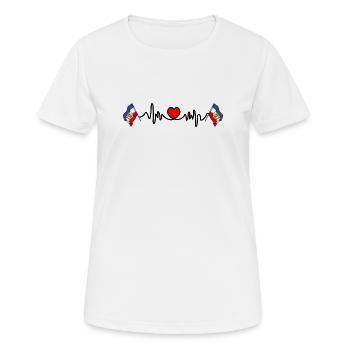 Cardio de fréquence cardiaque pour le Schleswig Holstein - T-shirt respirant Femme - blanc - Devant - AI Model Female 172 dark (172cm)