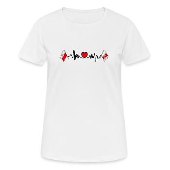 Cardio cardio drapeau Pologne, Poméranie occidentale - T-shirt respirant Femme - blanc - Devant - AI Model Female 172 dark (172cm)