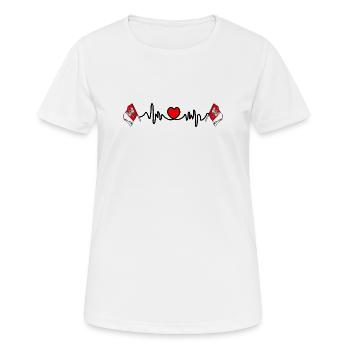 Herzfrequenz Cardio, Großpolen - Frauen T-Shirt atmungsaktiv - Weiß - Vorne - AI Model Female 172 dark (172cm)