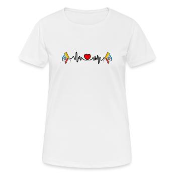 Fréquence cardiaque cardio pour Holy Cross - T-shirt respirant Femme - blanc - Devant - AI Model Female 172 dark (172cm)