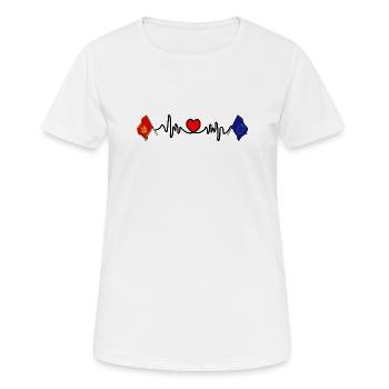 Cardio cardio Drapeau Monténégro, drapeau Europe - T-shirt respirant Femme - blanc - Devant - AI Model Female 172 dark (172cm)