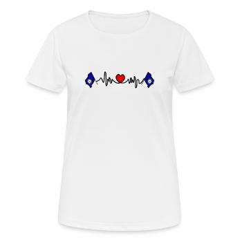 Herzfrequenz-Cardio für Kentucky - Frauen T-Shirt atmungsaktiv - Weiß - Vorne - AI Model Female 172 dark (172cm)