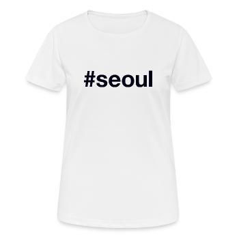 SEOUL Hashtag - T-shirt respirant Femme - blanc - Devant - AI Model Female 172 dark (172cm)
