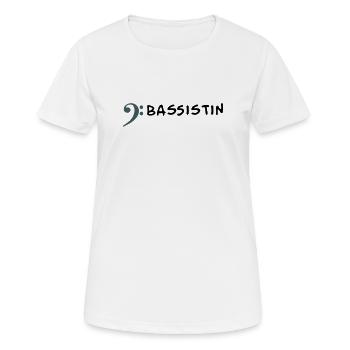 Je joue de la basse - Je suis bassiste - T-shirt respirant Femme - blanc - Devant - AI Model Female 172 dark (172cm)