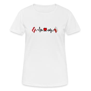 Upper Austria Flag Heartbeat - Women's Breathable T-Shirt - white - Front - AI Model Female 172 dark (172cm)