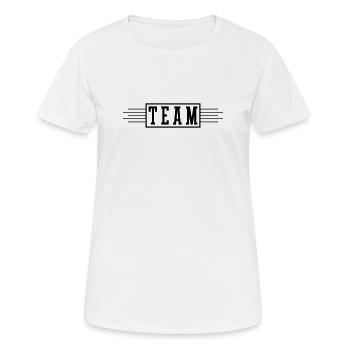 Team Strich - Frauen T-Shirt atmungsaktiv - Weiß - Vorne - AI Model Female 172 dark (172cm)
