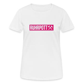 Ruhrpott - Ruhr Pott - Zeche - Zollverein - NRW - Frauen T-Shirt atmungsaktiv - Weiß - Vorne - AI Model Female 172 dark (172cm)