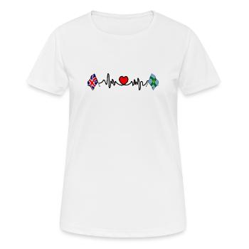 Derbyshire & UK Heartbeat - Frauen T-Shirt atmungsaktiv - Weiß - Vorne - AI Model Female 172 dark (172cm)