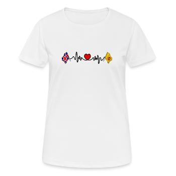 Herzfrequenz in Lancashire und Großbritannien - Frauen T-Shirt atmungsaktiv - Weiß - Vorne - AI Model Female 172 dark (172cm)