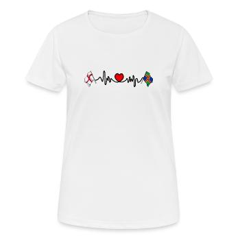 Drapeau du Lincolnshire + Drapeau anglais - T-shirt respirant Femme - blanc - Devant - AI Model Female 172 dark (172cm)