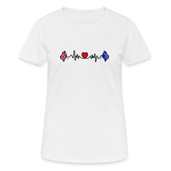 Tyne and Wear + drapeau britannique avec battement de cœur - T-shirt respirant Femme - blanc - Devant - AI Model Female 172 dark (172cm)