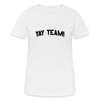 Hourra, l’équipe ! Hourra, équipe de fans de sport sans méfiance - T-shirt respirant Femme - blanc - Devant - AI Model Female 172 dark (172cm)