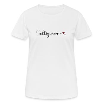 Voltigieren - Frauen T-Shirt atmungsaktiv - Weiß - Vorne - AI Model Female 172 dark (172cm)