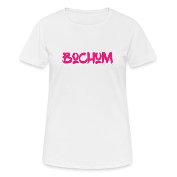 Bochum - Ruhrpott - Ruhr - Pott - Zeche - Kumpel - Frauen T-Shirt atmungsaktiv - Weiß - Vorne - AI Model Female 172 dark (172cm)