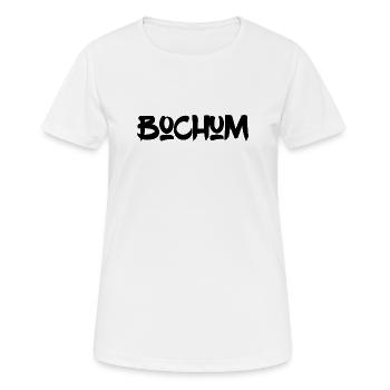 Bochum - Ruhrpott - Ruhr - Pott - Zeche - Kumpel - Frauen T-Shirt atmungsaktiv - Weiß - Vorne - AI Model Female 172 dark (172cm)