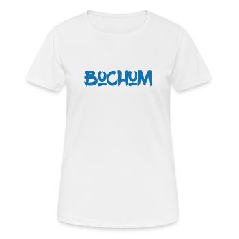Bochum - Ruhrpott - Ruhr - Pott - Zeche - Kumpel - Frauen T-Shirt atmungsaktiv - Weiß - Vorne - AI Model Female 172 dark (172cm)
