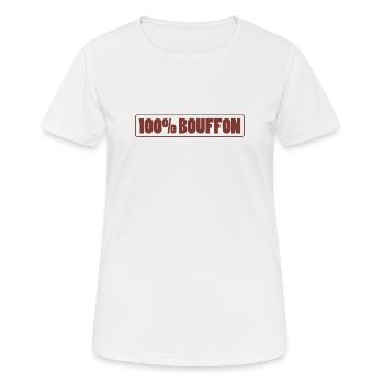 100% FOOL - Frauen T-Shirt atmungsaktiv - Weiß - Vorne - AI Model Female 172 dark (172cm)