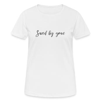 Sauvé par la grâce - T-shirt respirant Femme - blanc - Devant - AI Model Female 172 dark (172cm)
