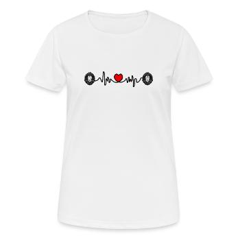 Herzfrequenz Cardio Löwe Löwin - Frauen T-Shirt atmungsaktiv - Weiß - Vorne - AI Model Female 172 dark (172cm)
