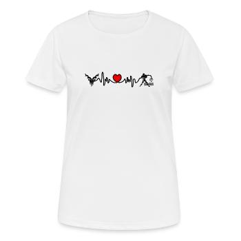 Herzfrequenz Cardio Steinbock Wassermann - Frauen T-Shirt atmungsaktiv - Weiß - Vorne - AI Model Female 172 dark (172cm)