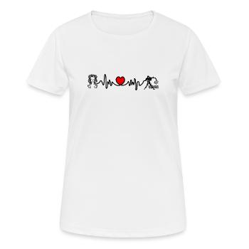 Herzfrequenz Kardio Jungfrau Wassermann - Frauen T-Shirt atmungsaktiv - Weiß - Vorne - AI Model Female 172 dark (172cm)