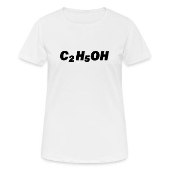 C2H5OH - Frauen T-Shirt atmungsaktiv - Weiß - Vorne - AI Model Female 172 dark (172cm)