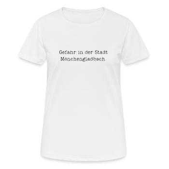 Gefahr in der Stadt Mönchengladbach - Frauen T-Shirt atmungsaktiv - Weiß - Vorne - AI Model Female 172 dark (172cm)