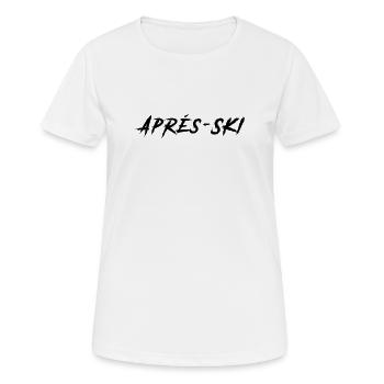 Apres Ski - Frauen T-Shirt atmungsaktiv - Weiß - Vorne - AI Model Female 172 dark (172cm)