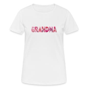 Grandmother Pink Plaid Letters Patchwork - Women's Breathable T-Shirt - white - Front - AI Model Female 172 dark (172cm)