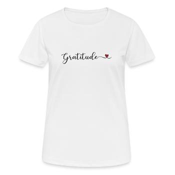 Dankbarkeit niedliches Design mit Herz - Frauen T-Shirt atmungsaktiv - Weiß - Vorne - AI Model Female 172 dark (172cm)
